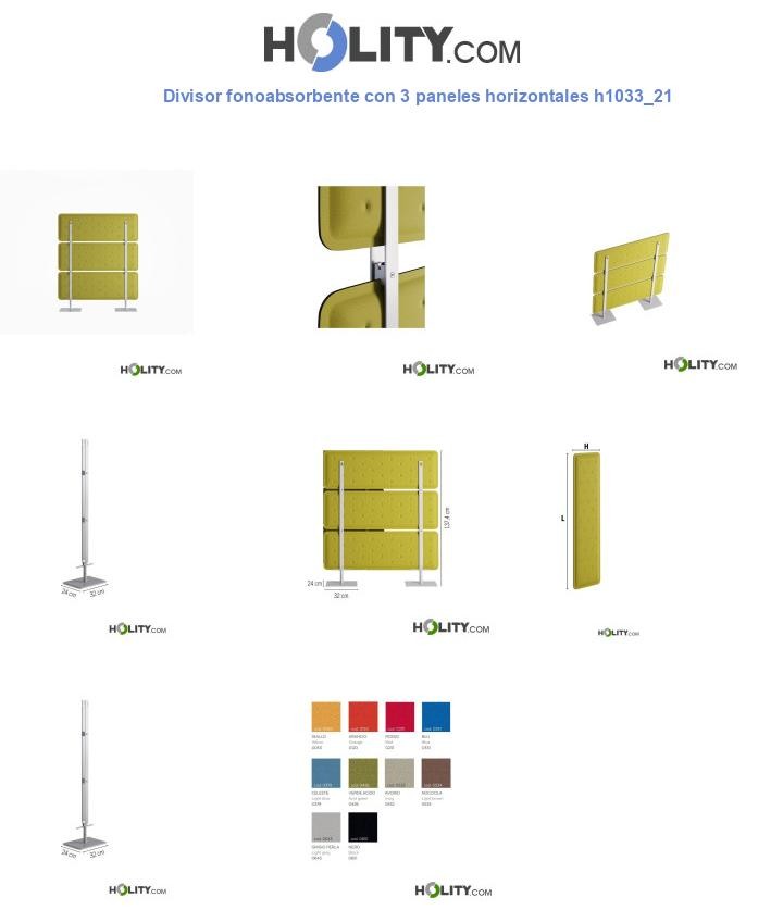 Divisor fonoabsorbente con 3 paneles horizontales h1033_21