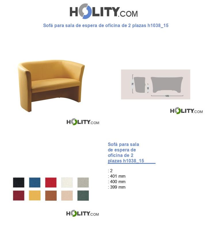 Sofá para sala de espera de oficina de 2 plazas h1038_15