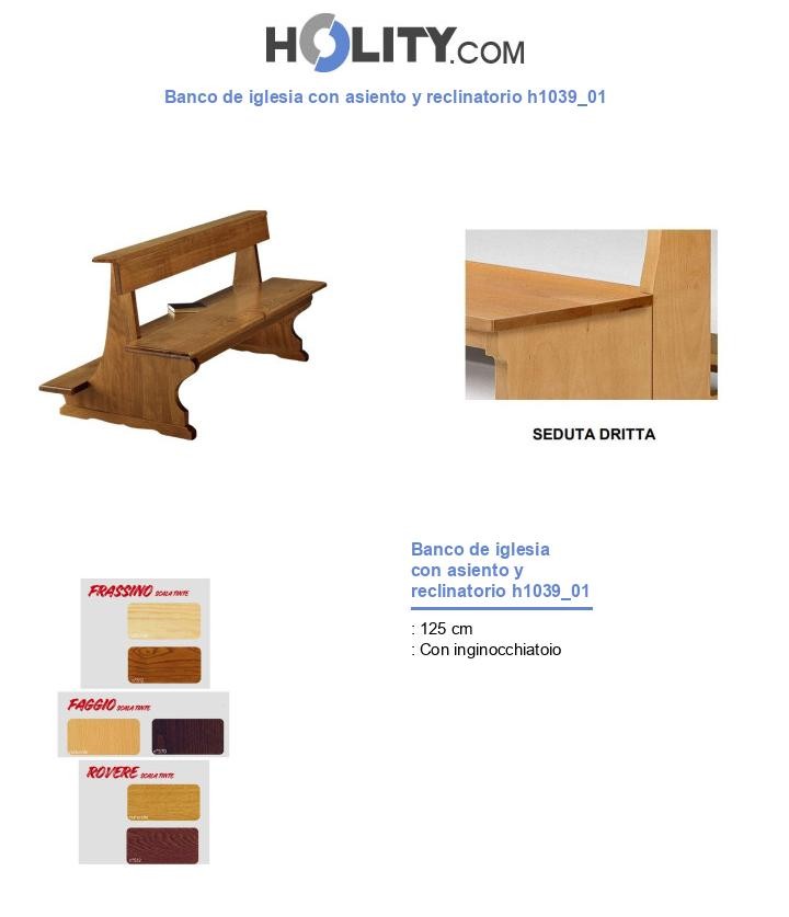 Banco de iglesia con asiento y reclinatorio h1039_01