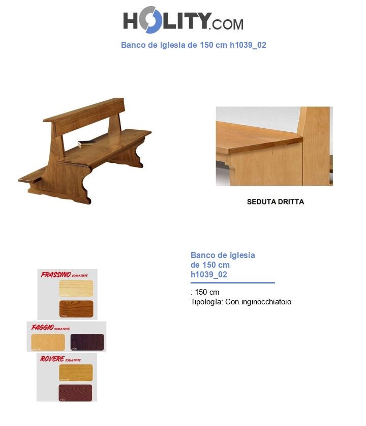 Banco de iglesia de 150 cm h1039_02