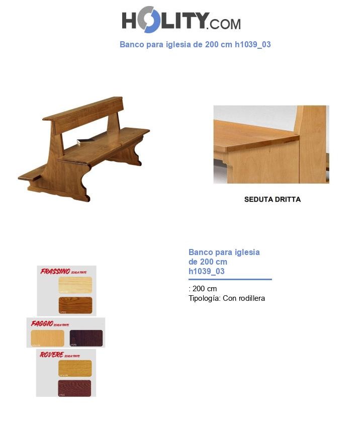 Banco para iglesia de 200 cm h1039_03