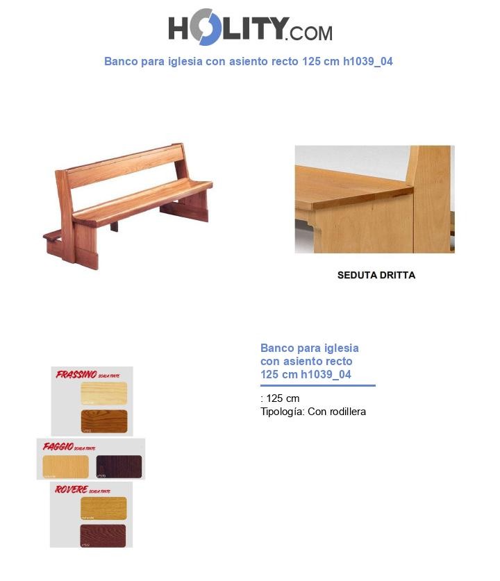 Banco para iglesia con asiento recto 125 cm h1039_04