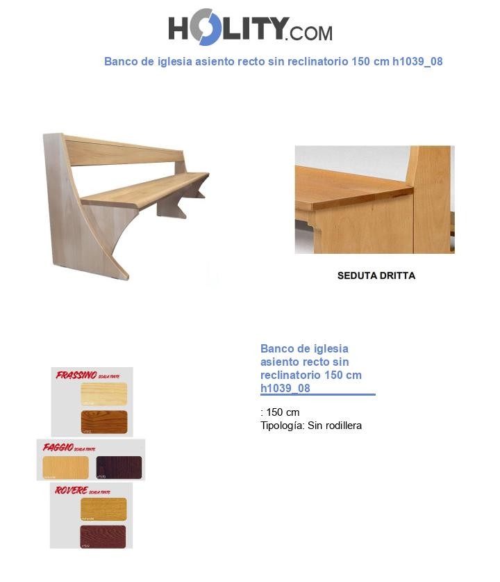 Banco de iglesia asiento recto sin reclinatorio 150 cm h1039_08