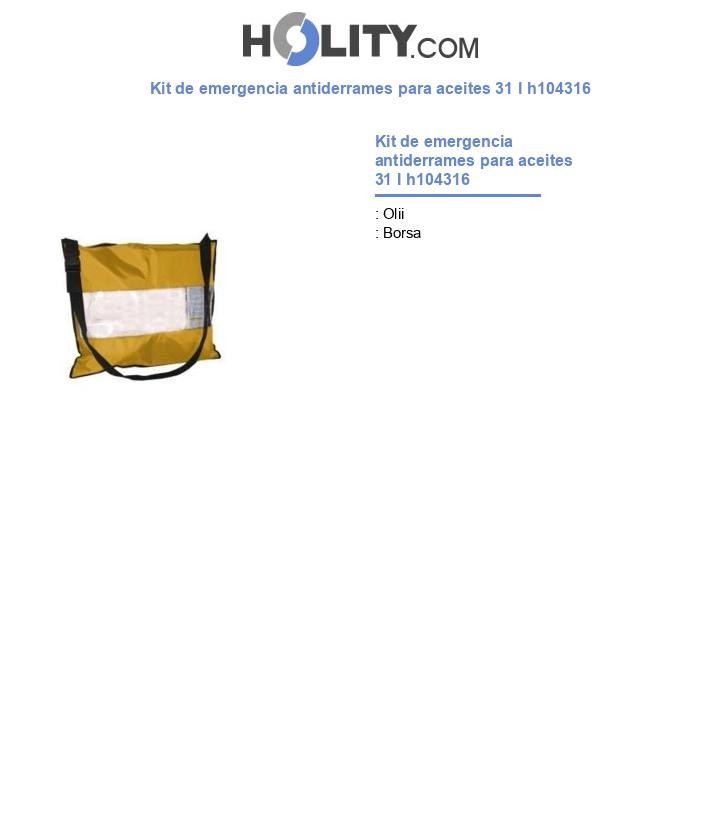 Kit de emergencia antiderrames para aceites 31 l h104316