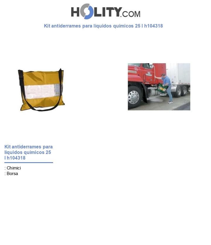 Kit antiderrames para líquidos químicos 25 l h104318