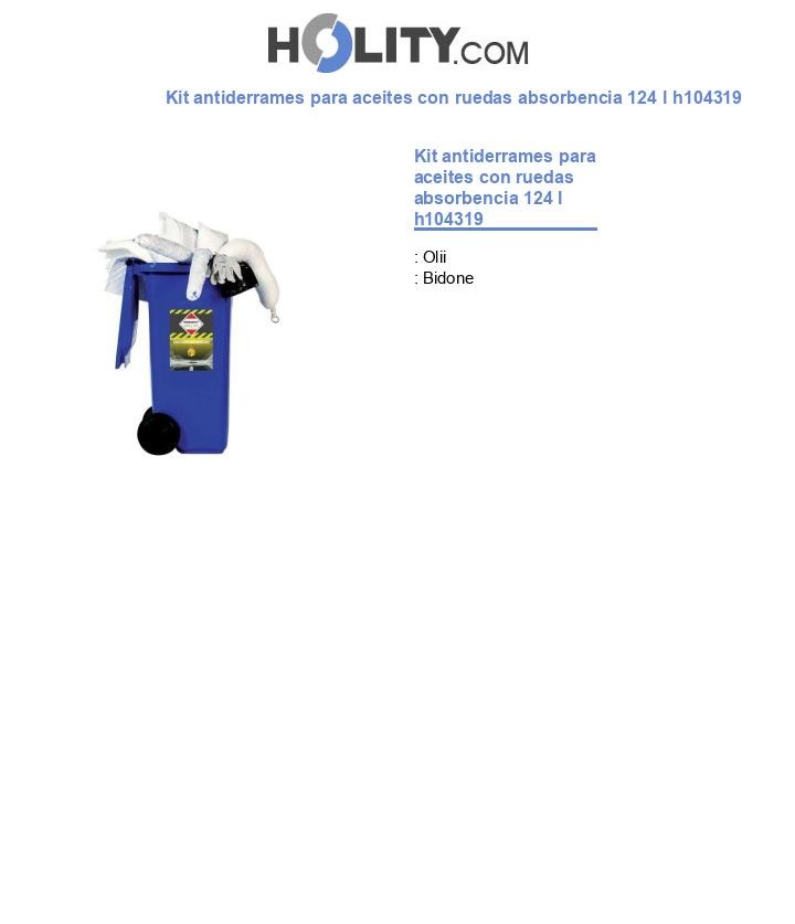 Kit antiderrames para aceites con ruedas absorbencia 124 l h104319