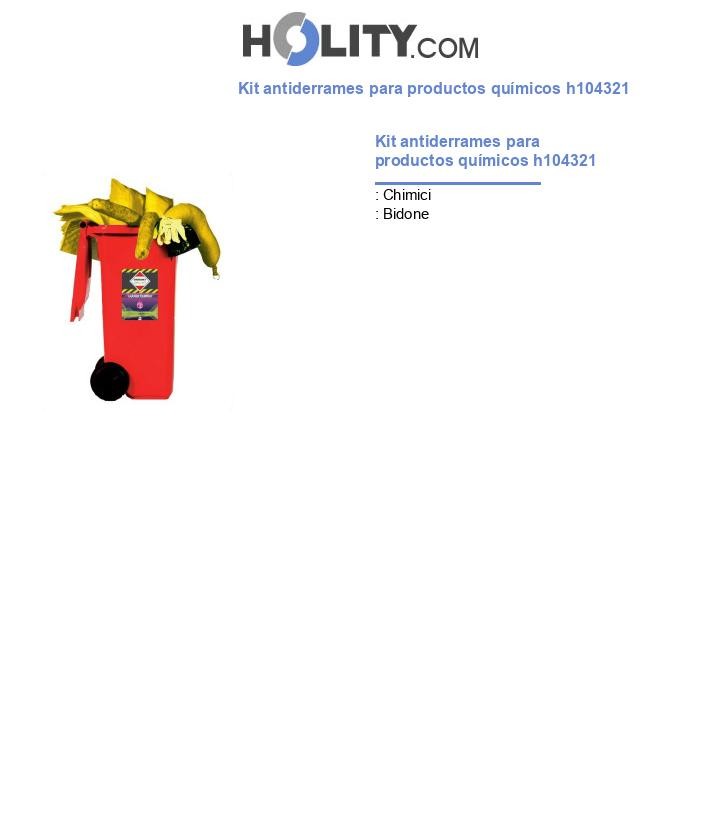 Kit antiderrames para productos químicos h104321