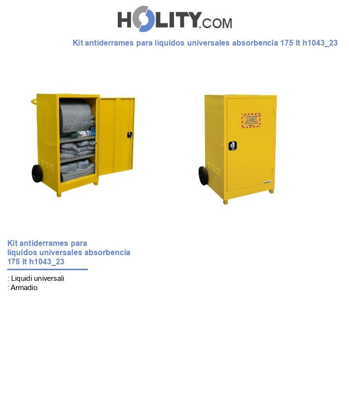 Kit antiderrames para líquidos universales absorbencia 175 lt h1043_23