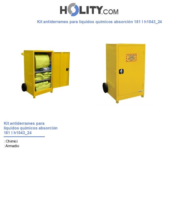Kit antiderrames para líquidos químicos absorción 181 l h1043_24