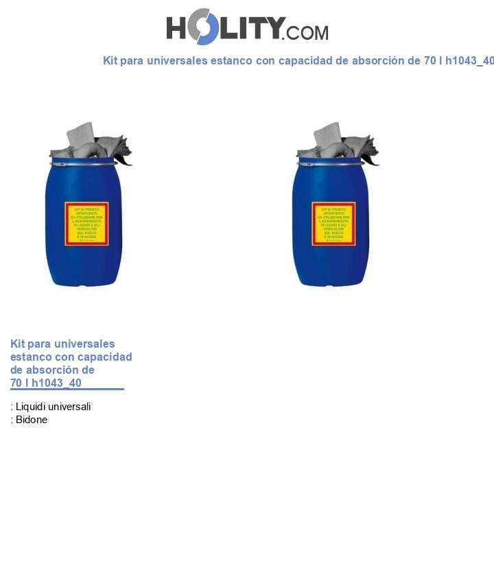 Kit para universales estanco con capacidad de absorción de 70 l h1043_40