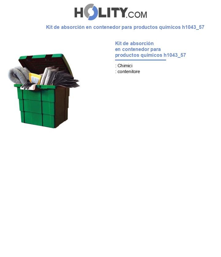Kit de absorción en contenedor para productos químicos h1043_57