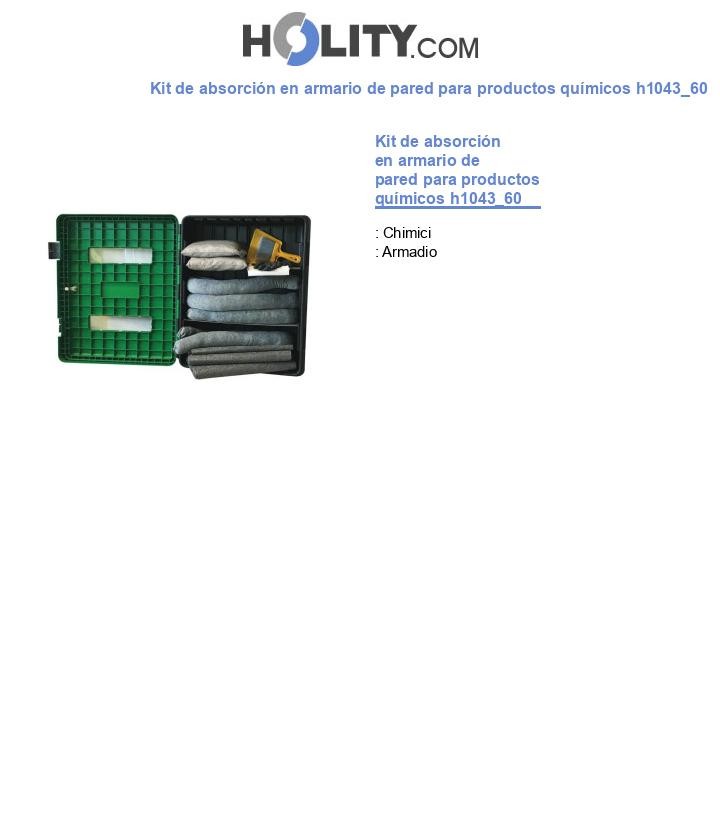 Kit de absorción en armario de pared para productos químicos h1043_60