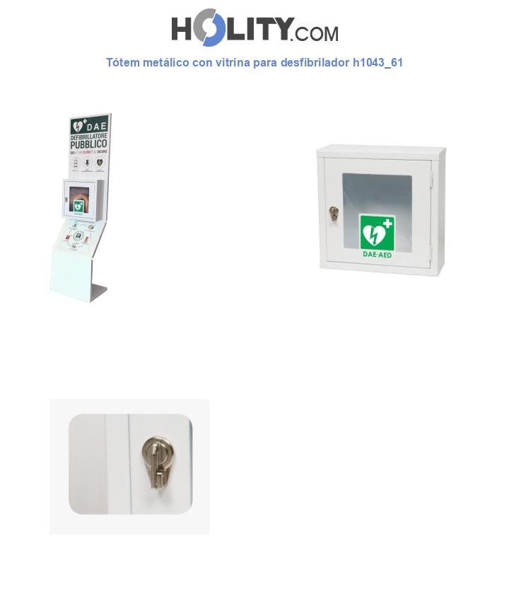 Tótem metálico con vitrina para desfibrilador h1043_61