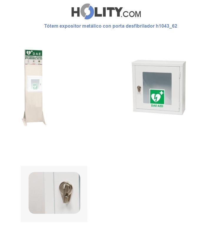 Tótem expositor metálico con porta desfibrilador h1043_62