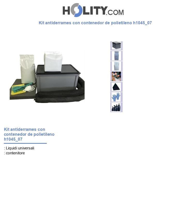 Kit antiderrames con contenedor de polietileno h1045_07