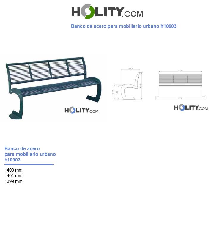Banco de acero para mobiliario urbano h10903