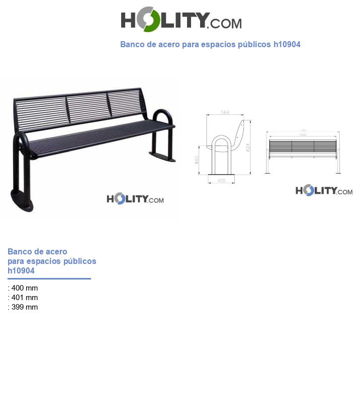 Banco de acero para espacios públicos h10904