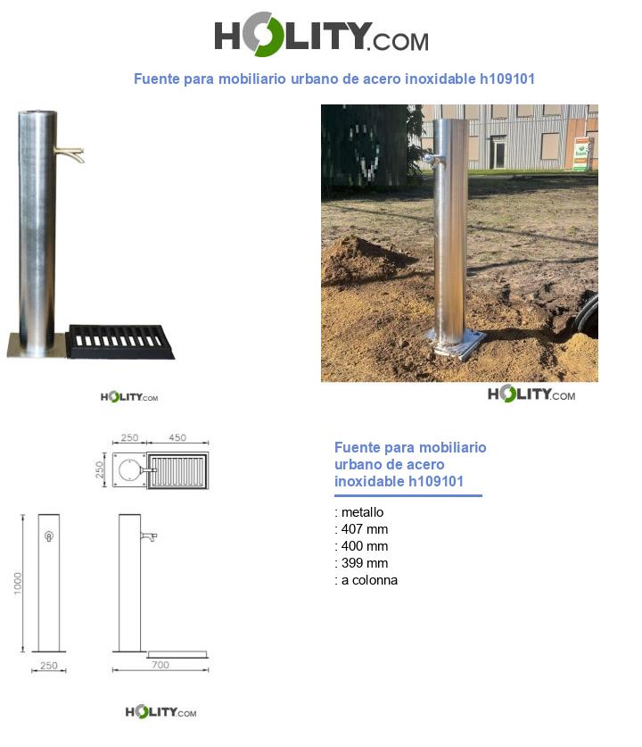 Fuente para mobiliario urbano de acero inoxidable h109101
