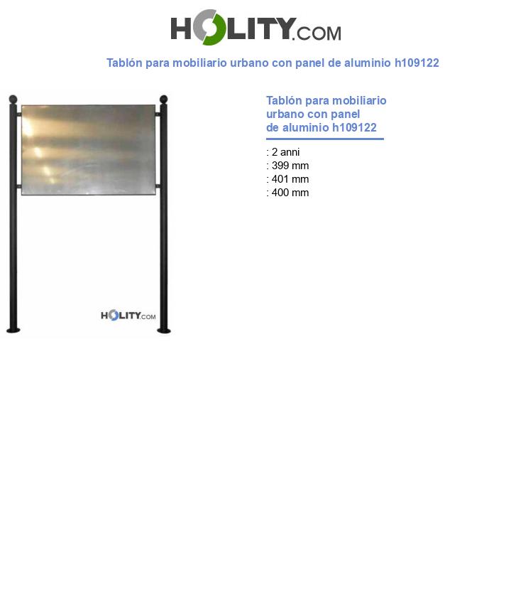 Tablón para mobiliario urbano con panel de aluminio h109122