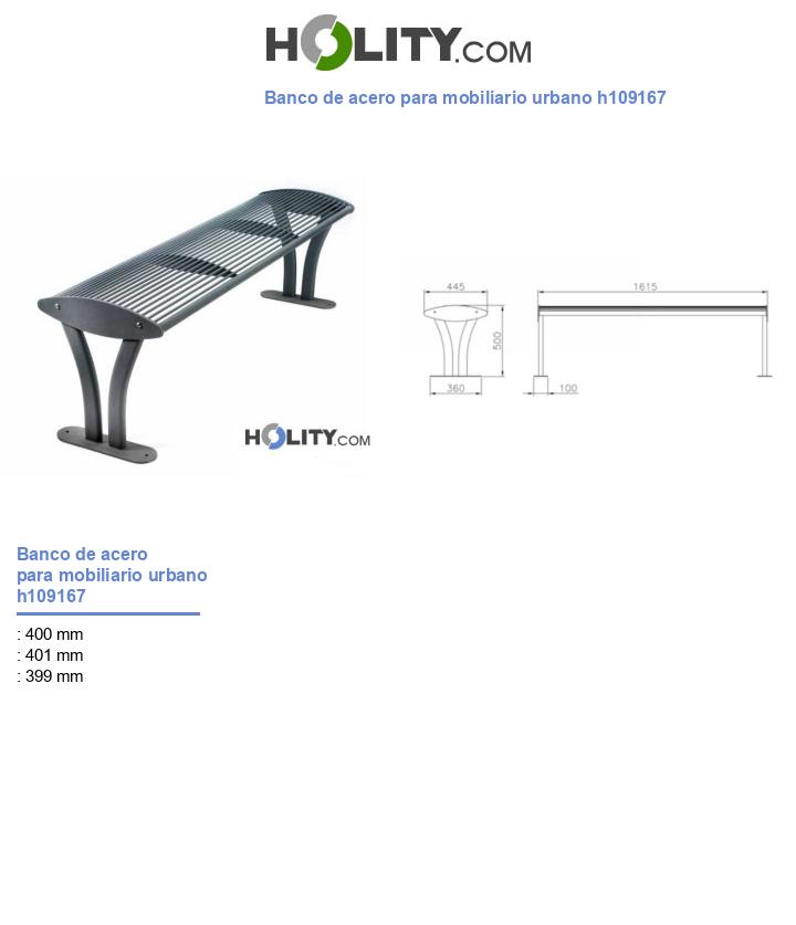 Banco de acero para mobiliario urbano h109167