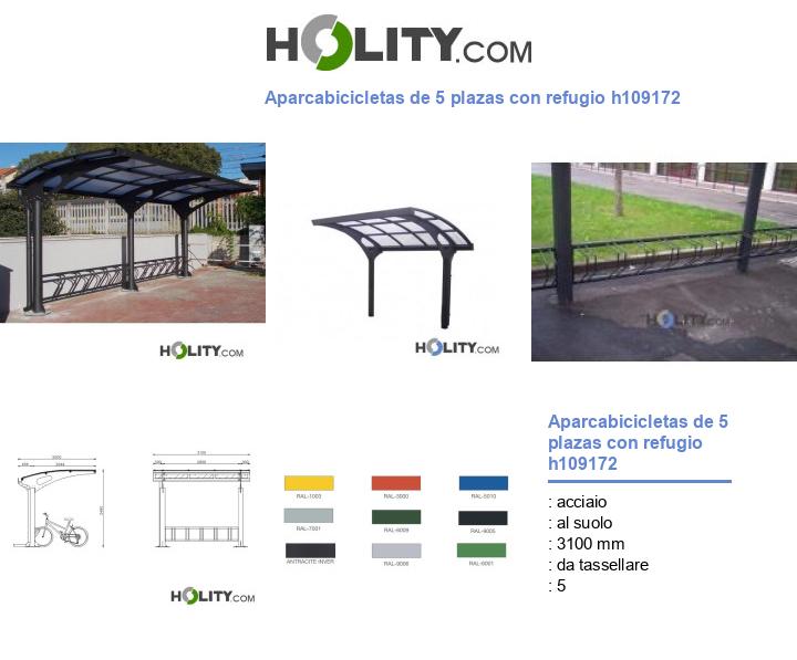 Aparcabicicletas de 5 plazas con refugio h109172
