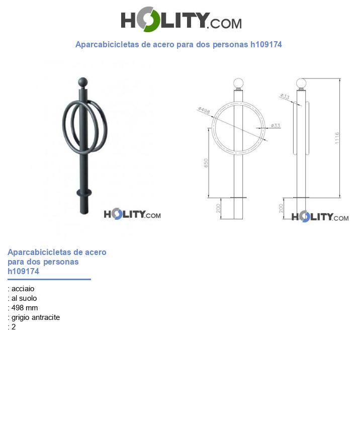 Aparcabicicletas de acero para dos personas h109174