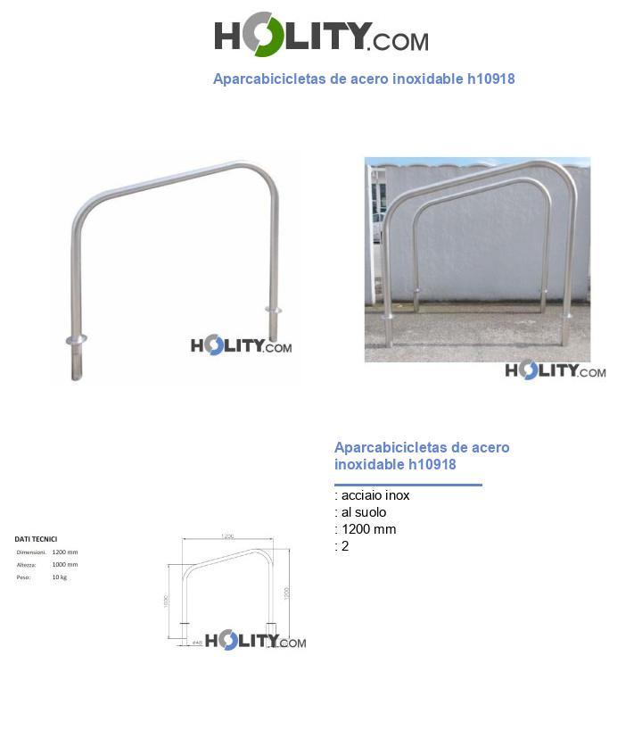 Aparcabicicletas de acero inoxidable h10918