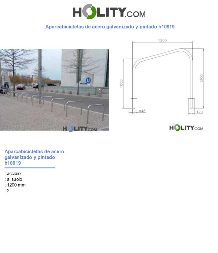 Aparcabicicletas de acero galvanizado y pintado h10919
