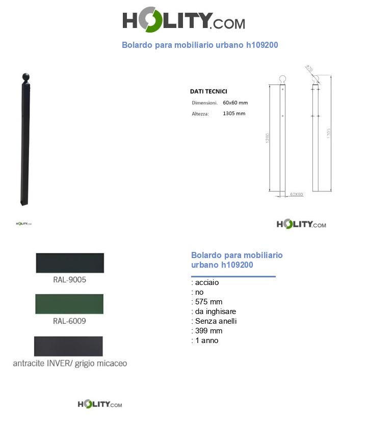 Bolardo para mobiliario urbano h109200