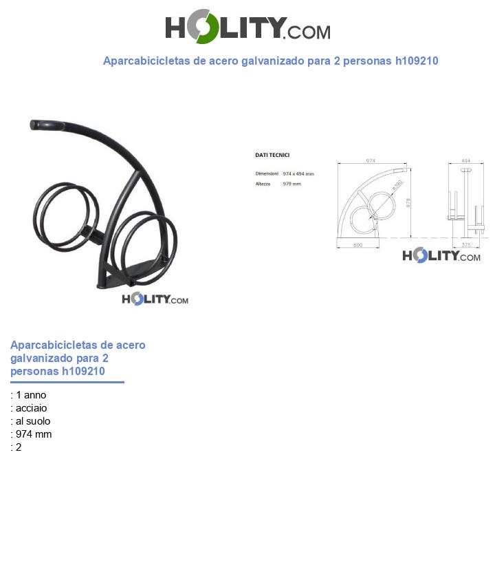 Aparcabicicletas de acero galvanizado para 2 personas h109210