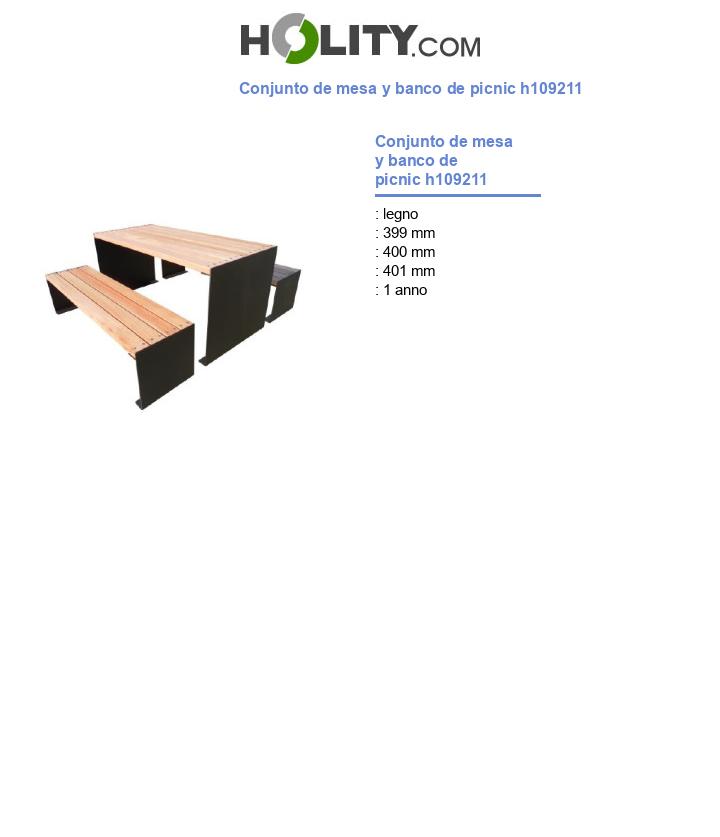 Conjunto de mesa y banco de picnic h109211