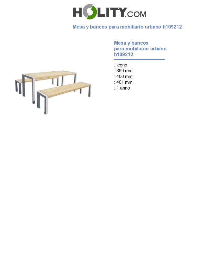 Mesa y bancos para mobiliario urbano h109212