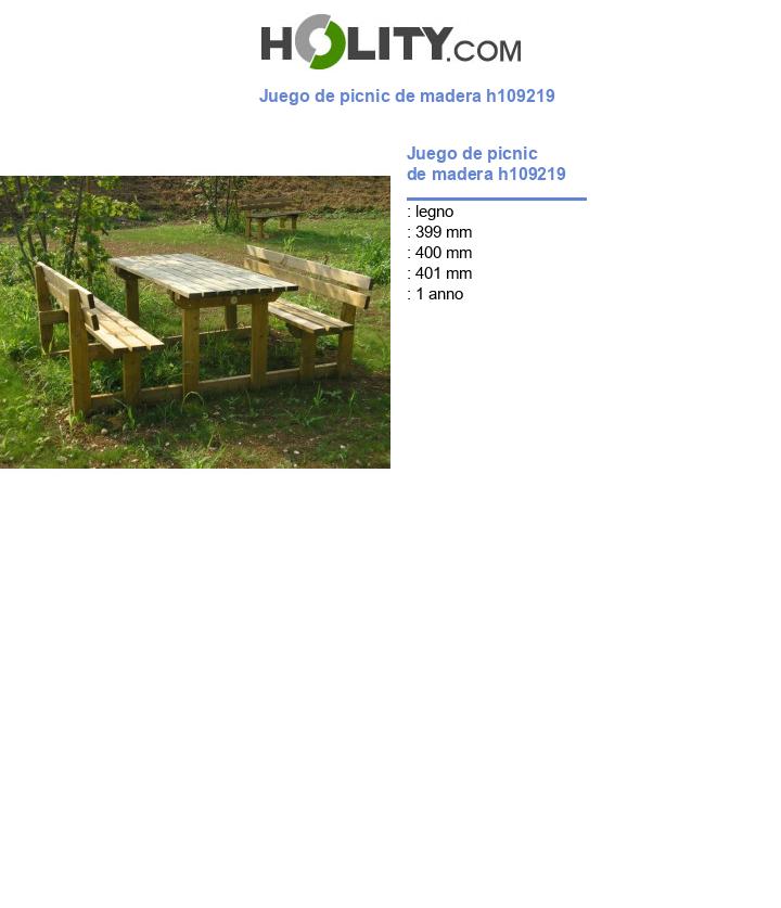 Juego de picnic de madera h109219