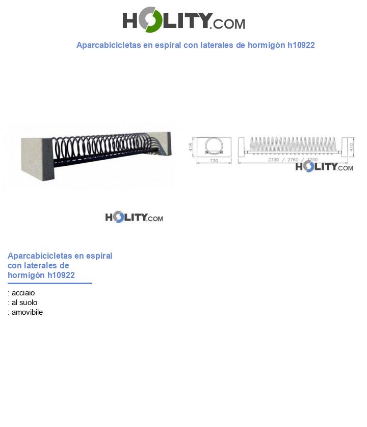 Aparcabicicletas en espiral con laterales de hormigón h10922