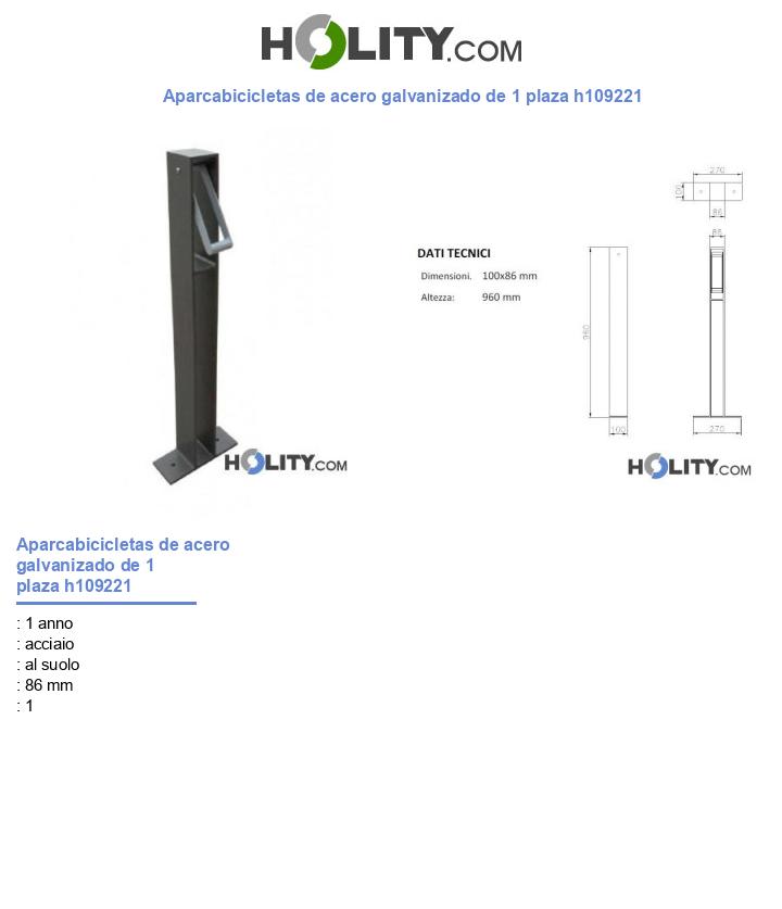 Aparcabicicletas de acero galvanizado de 1 plaza h109221
