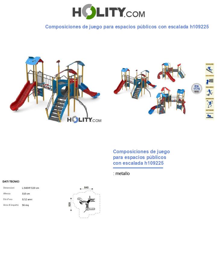Composiciones de juego para espacios públicos con escalada h109225