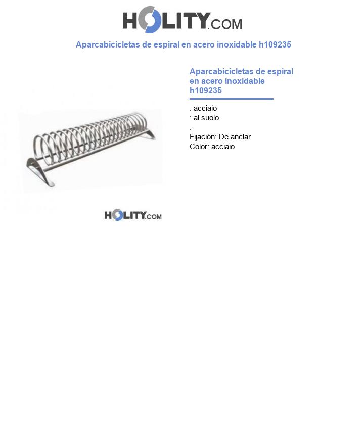 Aparcabicicletas de espiral en acero inoxidable h109235