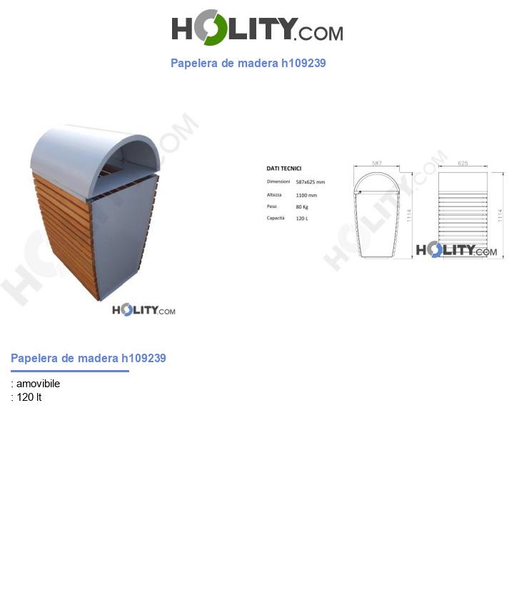 Papelera de madera h109239
