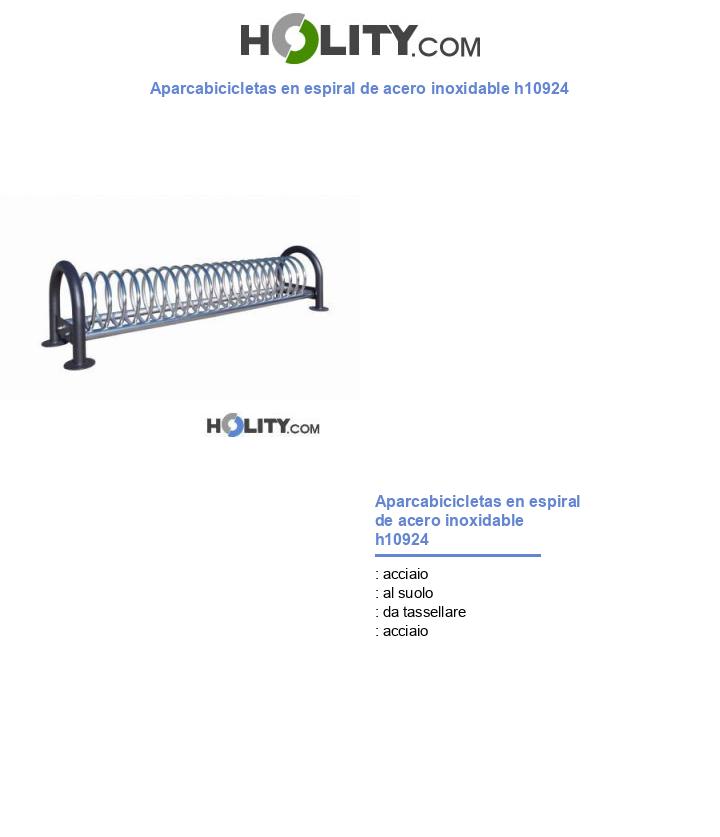 Aparcabicicletas en espiral de acero inoxidable h10924