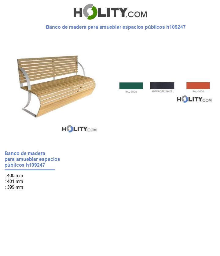 Banco de madera para amueblar espacios públicos h109247