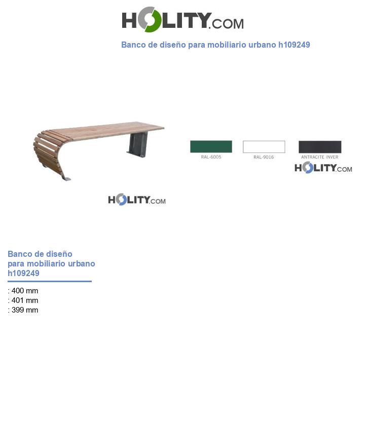 Banco de diseño para mobiliario urbano h109249