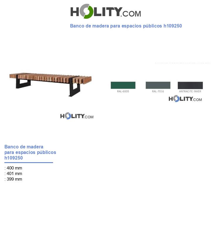 Banco de madera para espacios públicos h109250
