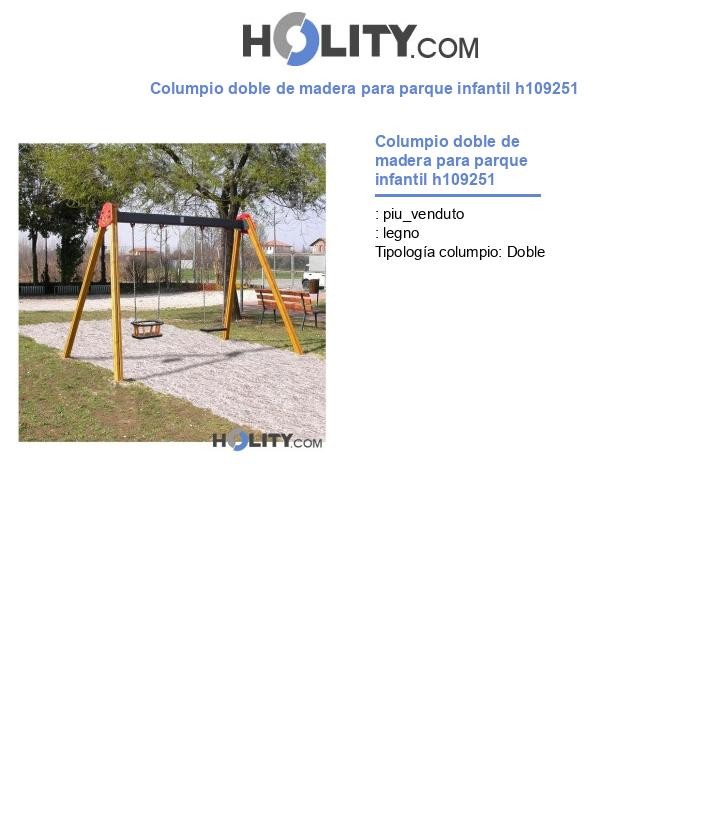 Columpio doble de madera para parque infantil h109251