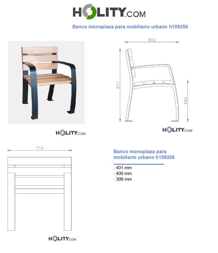 Banco monoplaza para mobiliario urbano h109256