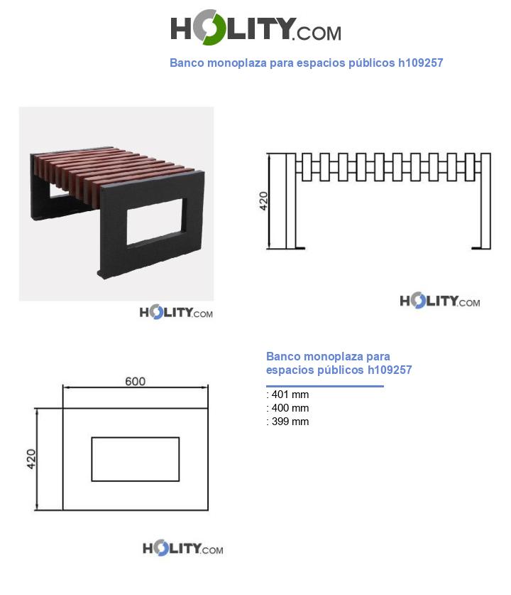 Banco monoplaza para espacios públicos h109257
