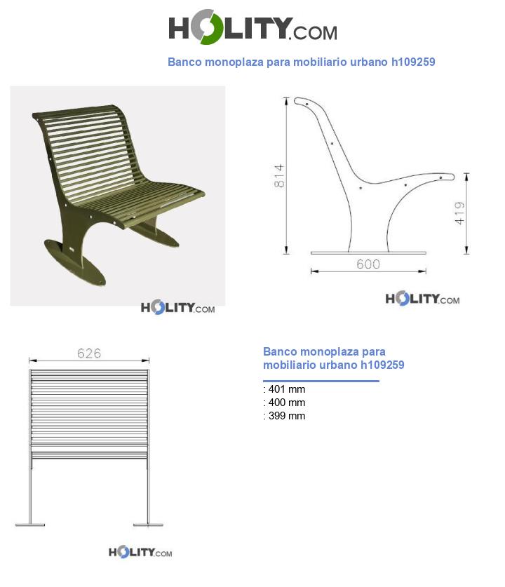 Banco monoplaza para mobiliario urbano h109259