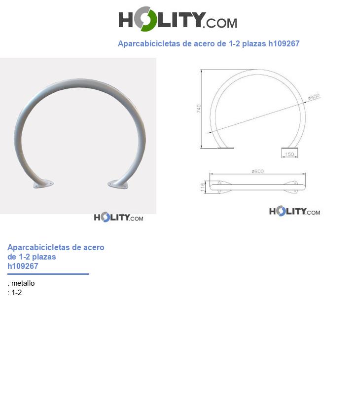 Aparcabicicletas de acero de 1-2 plazas h109267