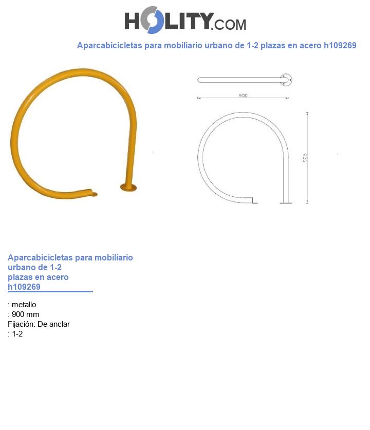 Aparcabicicletas para mobiliario urbano de 1-2 plazas en acero h109269