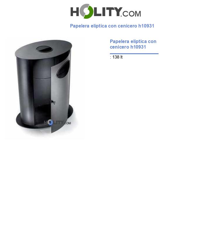 Papelera elíptica con cenicero h10931