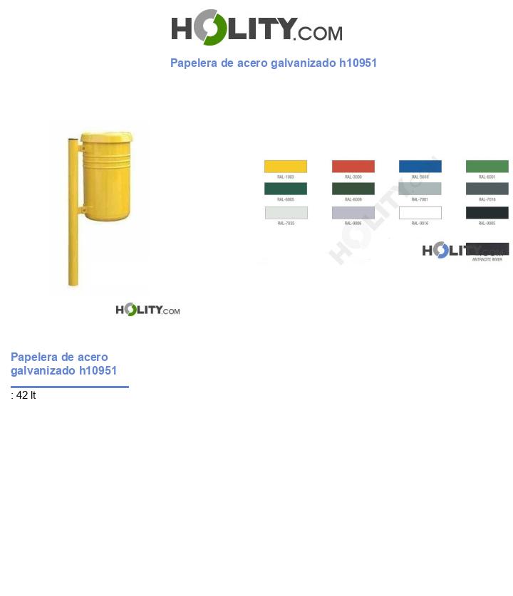 Papelera de acero galvanizado h10951